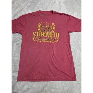 BC Strength Punishes Shirt Mens Large Red Graphic‎ Gym Fitness Tee Motivational